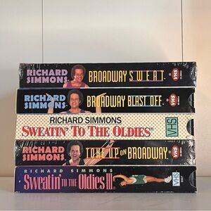 Richard Simmons 5 VHS bundle aerobic workout videos vintage 1990s